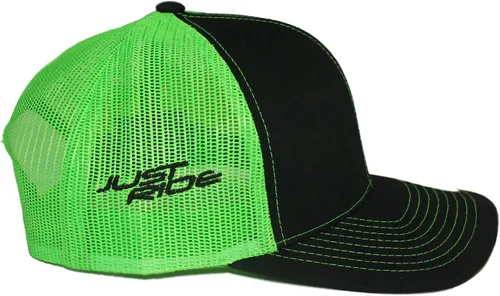 Vista 2 de JUST RIDE Sombrero personalizado personalizado de malla Snapback con placa de número de motocross