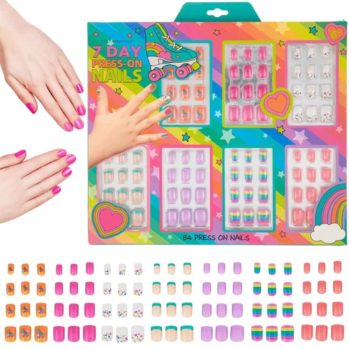 Vista 10 de Colección de manicura de 7 días - Juego de uñas a presión de 84 piezas para niños (BFF)