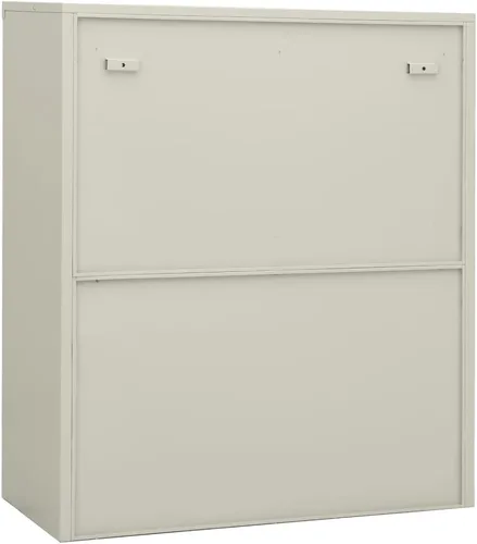 Vista 5 de Armario de oficina, gabinete de acero, armario de almacenamiento de acero con ajustable, gabinete para oficina, garaje, cocina, gris claro, 35.4 x