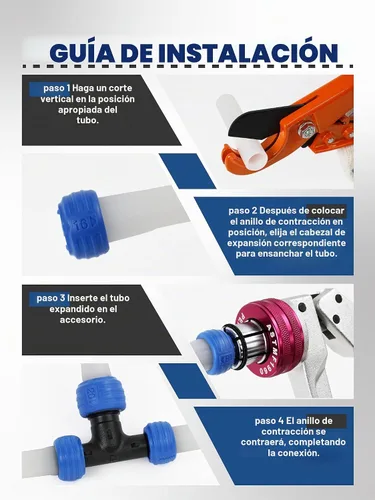 Vista 5 de Manual PEX-A Kit expansor de tubería 1/2"-1" ASTM F1960