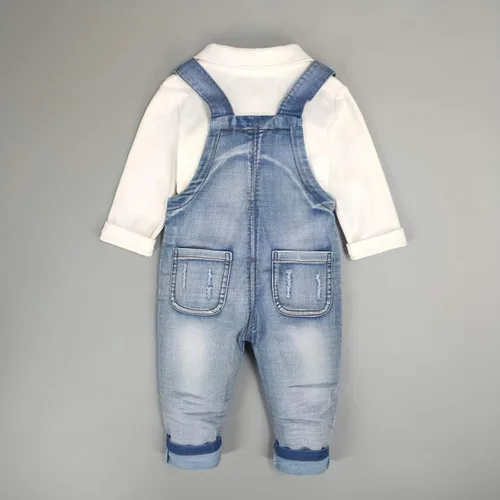 Vista 25 de Conjunto de pantalones de jean para bebés y niños pequeños
