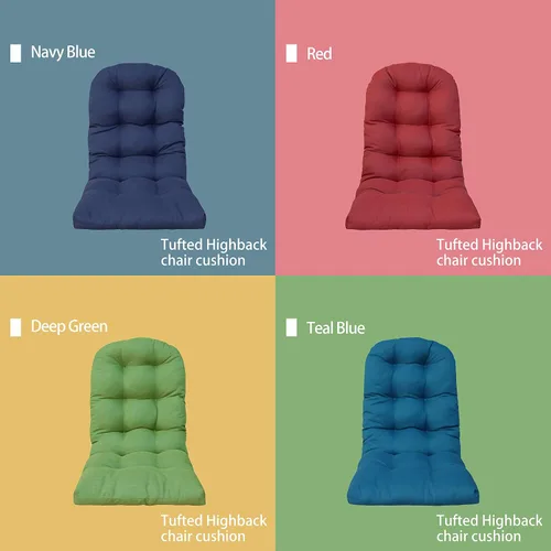 Vista 4 de Cojines para silla Adirondack para patio al aire libre, esquinas redondas, color rojo brillante