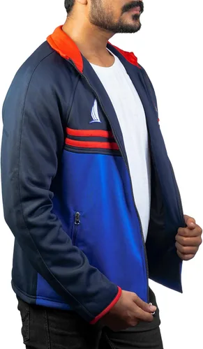 Vista 5 de JACKETREE Chaqueta Ted Track, Jason Sudekis Sports Ted Jacket, Chaqueta Azul Entrenador de Fútbol para Hombres