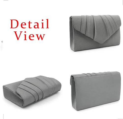 Vista 5 de Milisente Bolso de noche para mujer de gamuza plisada bolso de mano