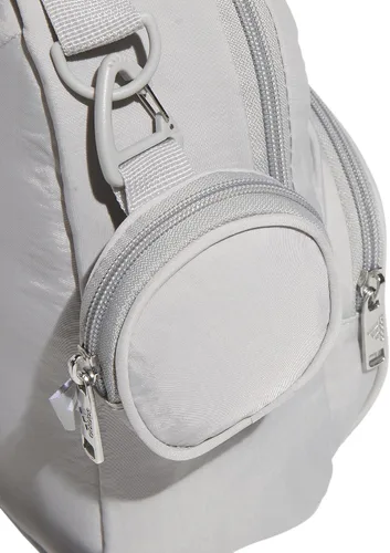 Vista 4 de adidas Mini mochila imprescindible, tamaño pequeño para festivales y viajes, Gris dosBlancoPlata Metálico, Mini mochila imprescindible