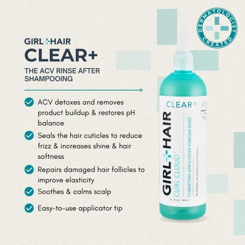 Vista 2 de GIRL+HAIR Juego de cuidado del cuero cabelludo ACV enjuague capilar + aceite para el cuero cabelludo y el cabello Vinagre de sidra de manzana