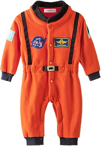 Vista 2 de stylesilove Disfraz de vellón de astronauta para bebé, para fiesta de cosplay, Halloween, ropa para bebé niño