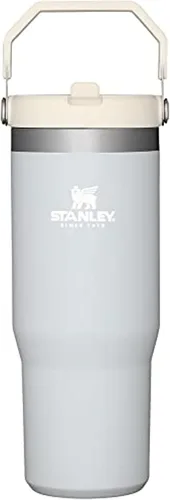 Vista 131 de STANLEY IceFlow 2.0 - Vaso con pajilla abatible con asa, 30 onzas, tapa giratoria y popote abatible, botella de agua a prueba de fugas, acero Tiza