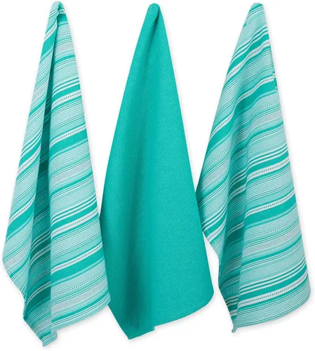 Vista 14 de DII Everyday Colección de toallas de cocina Urban Stripe, 20x30, verde alcachofa, 3 piezas
