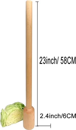 Vista 3 de Chucrut Pounder 23 pulgadas madera de haya repollo Smasher/Stomper machacadora