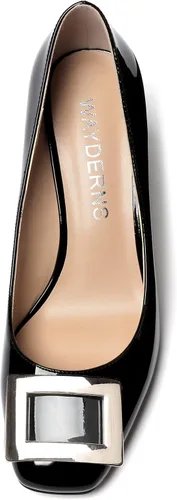 Vista 3 de WAYDERNS Zapatos de tacón alto con puntera cuadrada para mujer, de 3 pulgadas