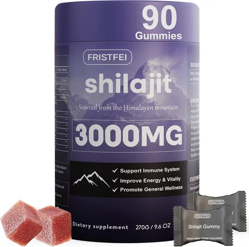 Vista 9 de Gomitas puras de Shilajit del Himalaya para hombres y mujeres, 100% naturales y orgánicas, más de 85 minerales traza y ácido fúlvico, 30
