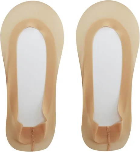 Vista 2 de 2 pares de calcetines con arco de soporte, de nylon, acolchados, invisibles para mujer