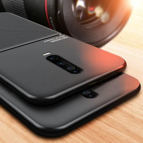 Vista 4 de Kepuch Mowen Funda Cubierta Parachoques Placa De Metal Incorporada Para Xiaomi Redmi K30/K30i/Poco X2 - Negro Mowen-Negro