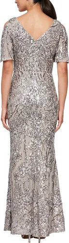 Vista 2 de Alex Evenings Vestido de encaje elástico con lentejuelas para mujer