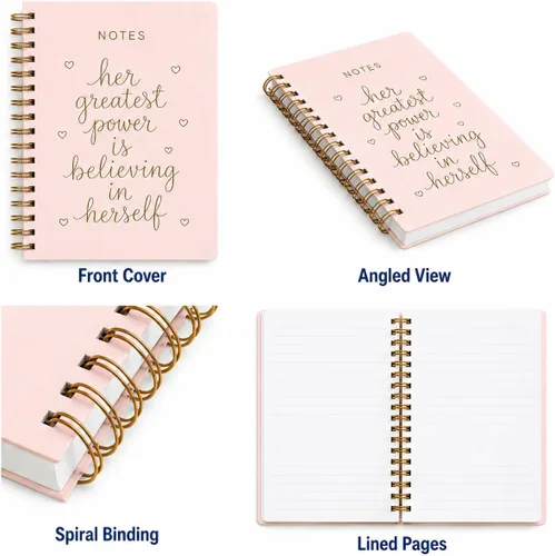 Vista 2 de WORLD TRAVELER Dayna Lee Collection - Cuaderno de espiral de tapa dura de 6 x 8 pulgadas, con 200 páginas forradas para escribir notas o uso