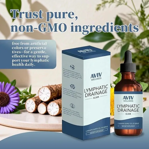 Vista 2 de AvivOrganic Gotas de drenaje linfático – Mezcla líquida de hierbas para circulación, equilibrio de líquidos, fórmula botánica de rápida absorción, 2