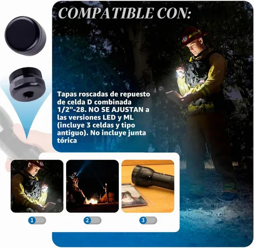 Vista 2 de Tapones de Extremo de Aluminio Roscados de 1/2"-28 (Negro) Roscado de 1/2"-28 para Unión Segura