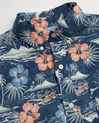 Vista 4 de Chaps Camisa para hombre - Camisa de manga corta con cuello abotonado (S-2XL)