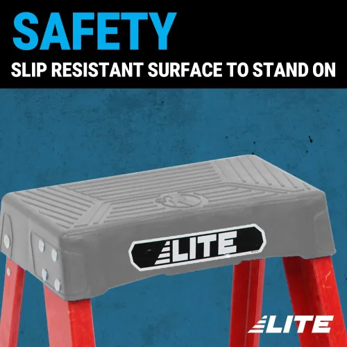 Vista 12 de LITE Taburete industrial de fibra de vidrio de 2 pies, capacidad de carga de 300 libras, tipo IA, LP-3011-02