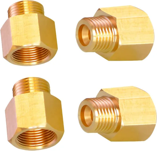 Vista 8 de AOPANDA Instalación de tubería de latón, adaptador reductor, tubo NPT macho de 1/4 x 1/2 tubo NPT hembra (paquete de 4)