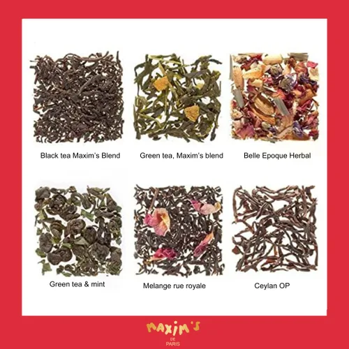 Vista 6 de Maxim's de Paris - Colección de 30 bolsas de té surtidas, caja de regalo de 2.01 oz