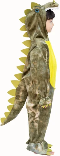 Vista 5 de DearSun Disfraz de dinosaurio T-Rex para niños, disfraz de dinosaurio con capucha (L120, patrón de camuflaje)