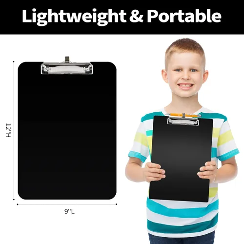Vista 4 de Sooez Portapapeles de plástico con soporte para bolígrafo, [10% más grueso] Tableros de clip de 8.5 x 11 pulgadas con clip de perfil bajo, lindo