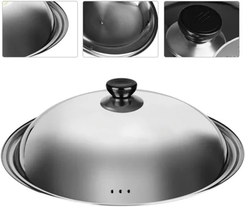Vista 4 de DOITOOL Cubierta universal para tapa de olla de 1.4 pulgadas, tapa universal de acero inoxidable con perilla resistente al calor, tapa de sartén