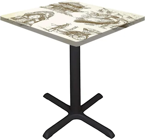 Vista 2 de Mantel con bordes elásticos de China antigua, diseño de pagoda con símbolos de la herencia china, funda cuadrada para mesa de comedor