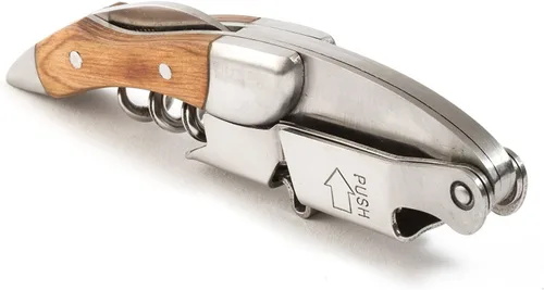 Vista 6 de Prestige Waiters - Sacacorchos por Coutale Sommelier Naturalwood, caja de madera de pino hecha a mano y sostenible, abridor de botellas de vino