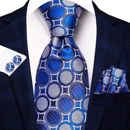 Vista 58 de Hi-Tie Corbatas de seda para hombre, diseño de cachemira a rayas, con bolsillo, gemelos cuadrados, conjunto formal de negocios