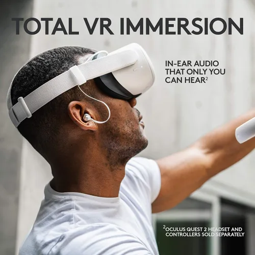 Vista 3 de Logitech G Auriculares 333 VR para Oculus Quest 2 - Listo para Oculus - Cable y correas de longitud personalizada - Audio de controlador dual