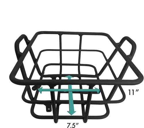 Vista 6 de EMOJO Cesta de bicicleta de aleación de aluminio duradera delantera de 55 libras Cpacity grande cesta de carga de bicicleta fácil instalación