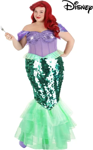 Vista 2 de Vestido de sirena Ariel de Disney, talla grande, para mujer, talla grande