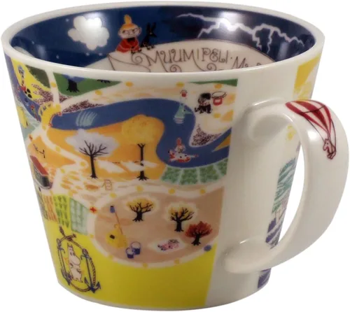Vista 4 de Taza de sopa con diseño del mapa del Valle de Moomin Yamaka Japón