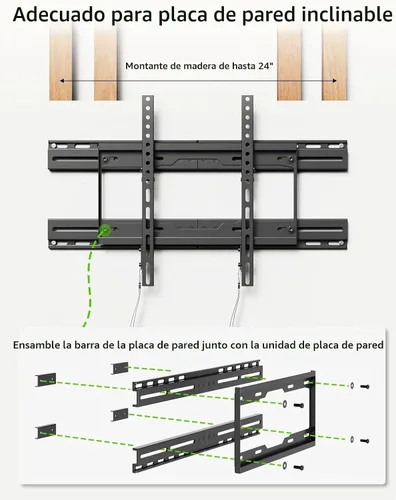 Vista 6 de USX MOUNT - Soporte de extensión de montaje en pared para televisor con placa de pared, ajuste para travesaños de madera de 16-24 pulgadas y fácil