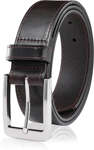 Vista 22 de MILORDE Cinturón de vestir de cuero genuino para hombre, hecho a mano, 100% cuero de vaca, diseños clásicos y modernos para trabajo, negocios y uso
