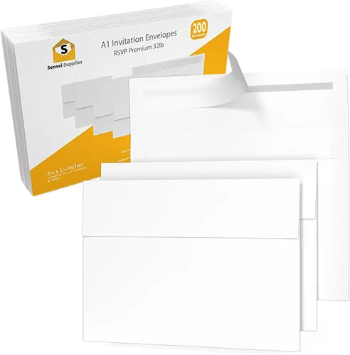 Vista 9 de 110 sobres de invitación blancos de 4 3/4 x 5 ¾ – A2 – para invitaciones de boda, RSVP, tarjetas de felicitación, correo de almacenamiento de fotos