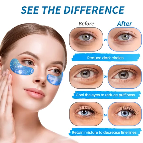 Vista 2 de Onespring Almohadillas de gel para ojos (24 pares) – Parches debajo de los ojos para ojos hinchados, arrugas, ojeras, geles de colágeno natural