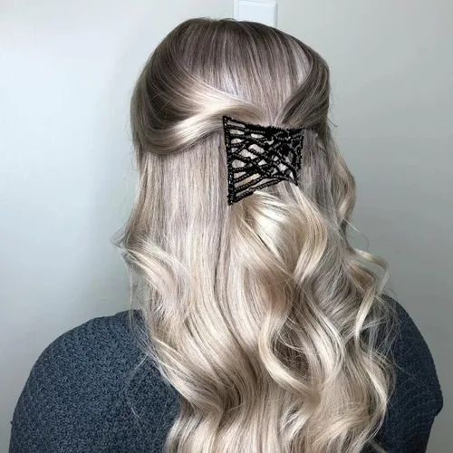 Vista 5 de 4 pinzas elásticas mágicas para el cabello, pinzas elásticas para el cabello, doble peine para mujeres y niñas, peinado vintage, accesorios