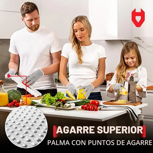 Vista 2 de NoCry Guantes resistentes a cortes con microdots de agarre — Guante de Puntos de agarre (gris)