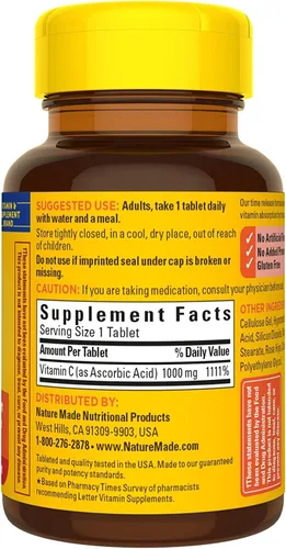 Vista 4 de Nature Made Vitamina C 1000 mg Comprimidos de liberación temporal 60 ea (paquete de 2)