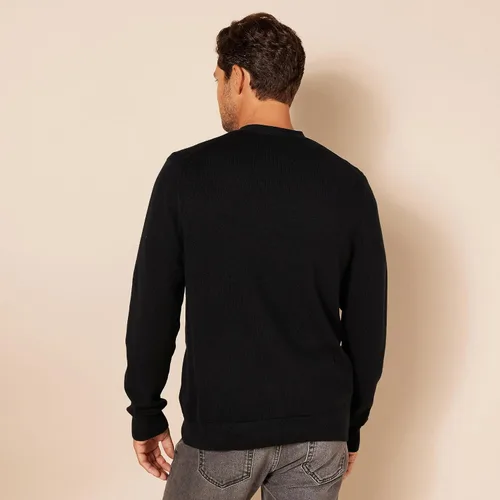 Vista 2 de Tienda Essentials Suéter tipo cárdigan de algodón para hombre