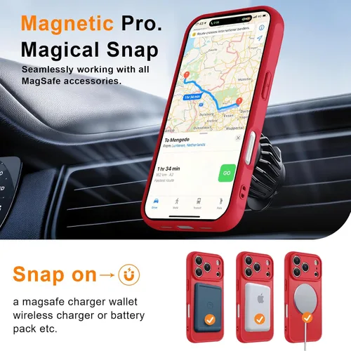 Vista 358 de MOCCA - Funda magnética resistente para iPhone XR de 6.1 pulgadas, compatible con MagSafe, funda con protección contra caídas de grado militar