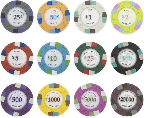 Vista 5 de Claysmith Gaming Paquete de 50 fichas de póquer Poker Knights, compuesto de arcilla pesada de 0.48 oz