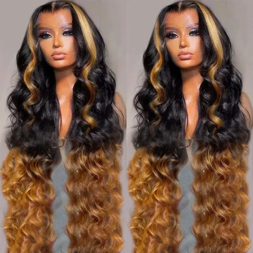 Vista 20 de BAIICS Pelucas de cabello humano rubio miel con encaje frontal transparente HD de 13 x 6 pulgadas, peluca frontal de encaje transparente HD 12A