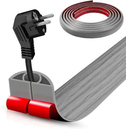 Vista 21 de Cubierta autoadhesiva para cables de suelo, gestión de cables de 3.3 pies, protector de tira de extensión para cables, evita tropiezos de cables