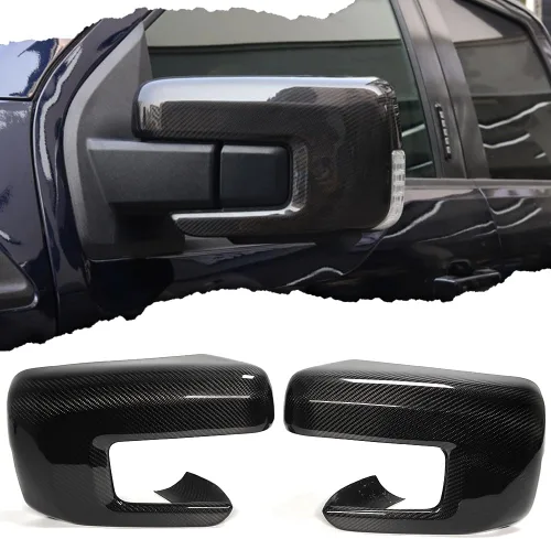 Vista 5 de Cubierta seca de fibra de carbono para espejo lateral Ford F150 F-150 Raptor R Shelby Lariat Platinum 2021 2022 2023 2024, revestimiento de espejo