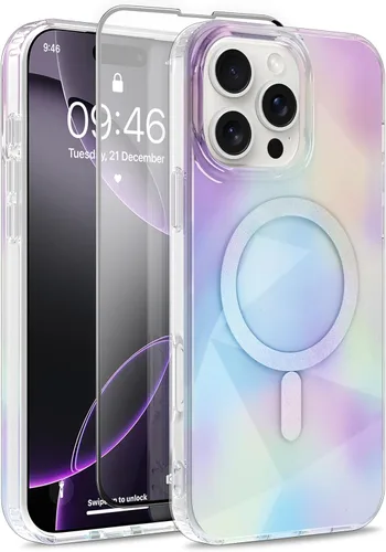 Vista 172 de Funda magnética para Google Pixel 10 Pro XL [compatible con Magsafe] [bonito diseño fluorescente de moda] a prueba de golpes, delgada, translúcida